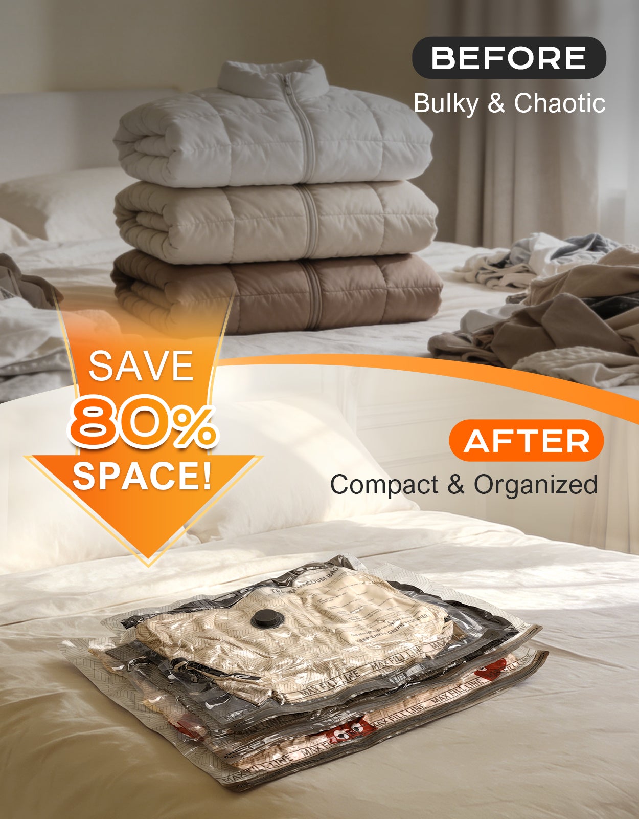 15 Pack Portable Vacuum Storage Bags for Travel with Rechargeable Electric Pump, Carry-on Size Compression Packing Bags for Clothing, Blankets, Bedding, Space Saver for Luggage and Suitcase