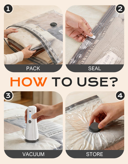 15 Pack Portable Vacuum Storage Bags for Travel with Rechargeable Electric Pump, Carry-on Size Compression Packing Bags for Clothing, Blankets, Bedding, Space Saver for Luggage and Suitcase